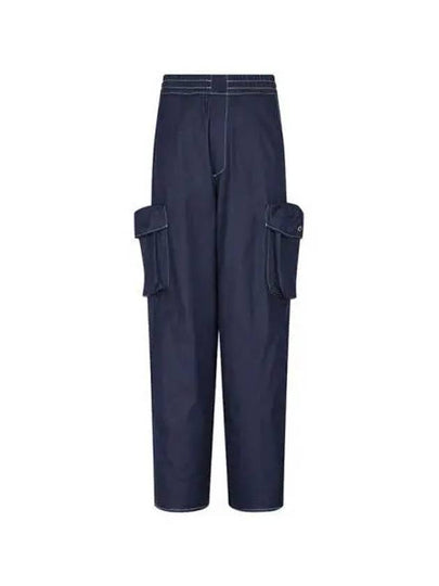 Contrast stitching cargo pants blue CRTWMBOT033 COT036 - SUNNEI - BALAAN 1