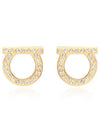 Gancini Crystal Large Earrings Gold - SALVATORE FERRAGAMO - BALAAN 5