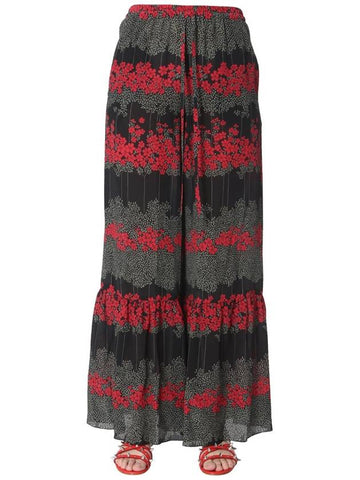 Dreaming Peony Print Trousers SR3RBB254A10NO B0040168068 - RED VALENTINO - BALAAN 1