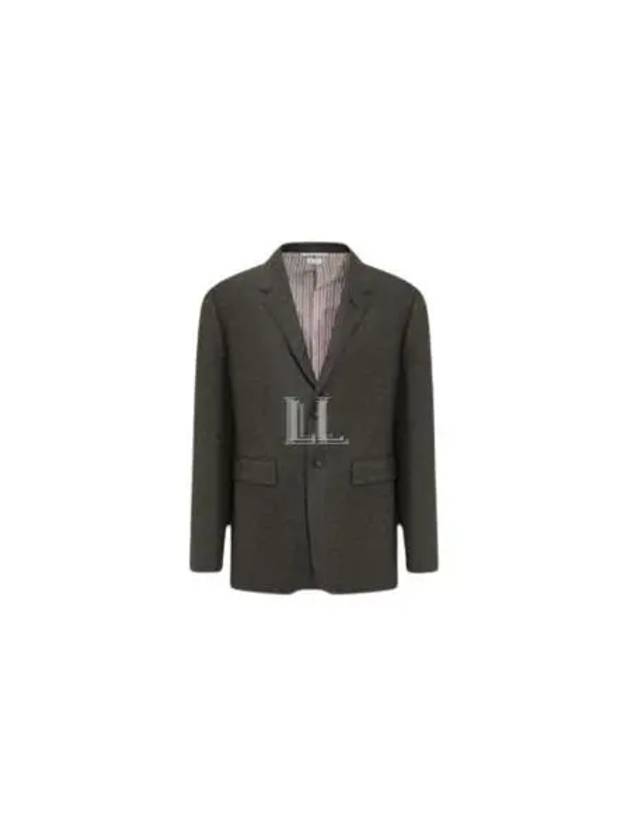 Button Single Breasted Jacket Dark Grey - THOM BROWNE - BALAAN 2