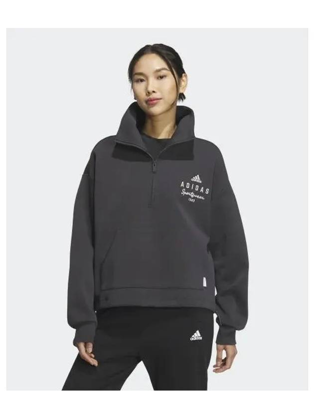 adidas VER half zip sweatshirt black IS7413 - ADIDAS - BALAAN 1