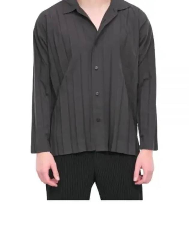 Pleated Long Sleeve Shirt Charcoal - ISSEY MIYAKE - BALAAN 2