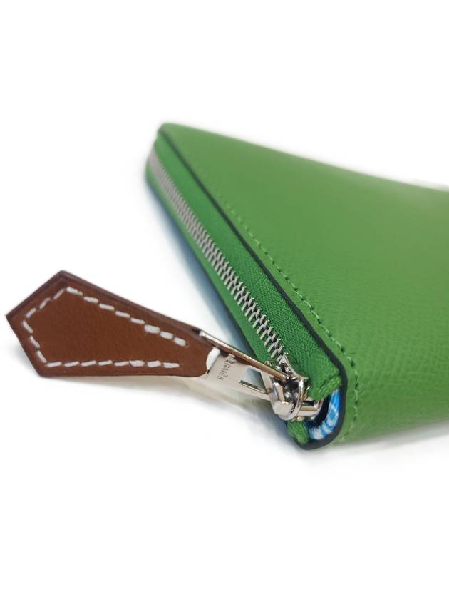 Women's Silk Zipper Long Wallet Green H085270CK AA - HERMES - BALAAN 4