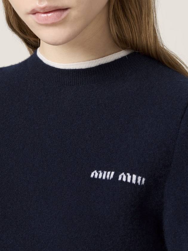 cashmere and wool crew-neck sweater - MIU MIU - BALAAN 4