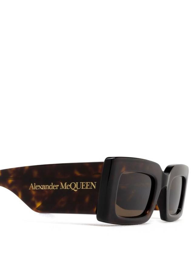 Eyewear Bold Tortoiseshell Rectangular Frame Sunglasses AM0433S - ALEXANDER MCQUEEN - BALAAN 4