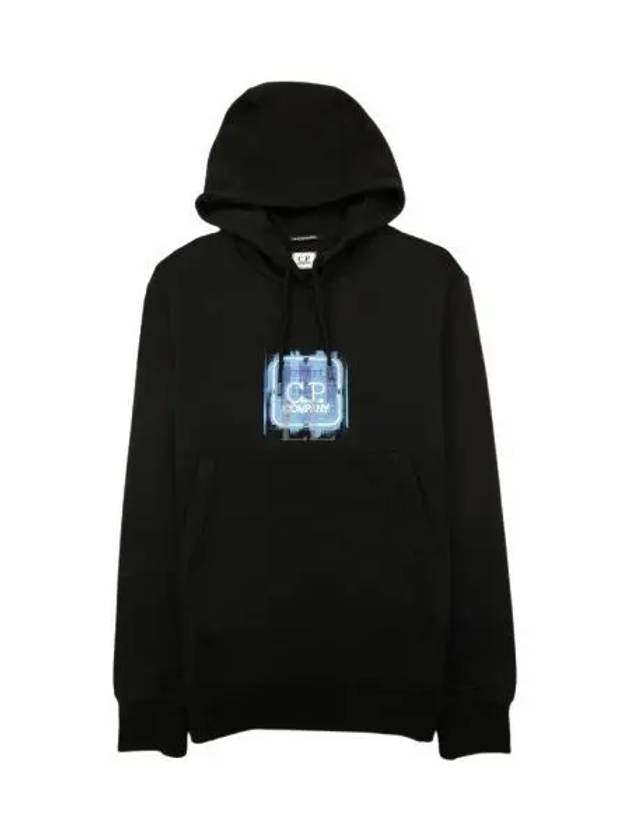 C P Company Metropolis Series Logo Print Fleece Hooded Sweatshirt - CP COMPANY - BALAAN 2