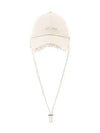 La Casquette Artichaut Fringe Metal Logo Ball Cap Off White - JACQUEMUS - BALAAN 6