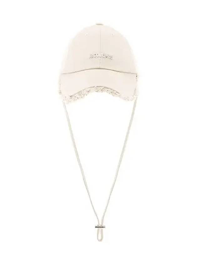 La Casquette Artichaut Fringe Metal Logo Ball Cap Off White - JACQUEMUS - BALAAN 5