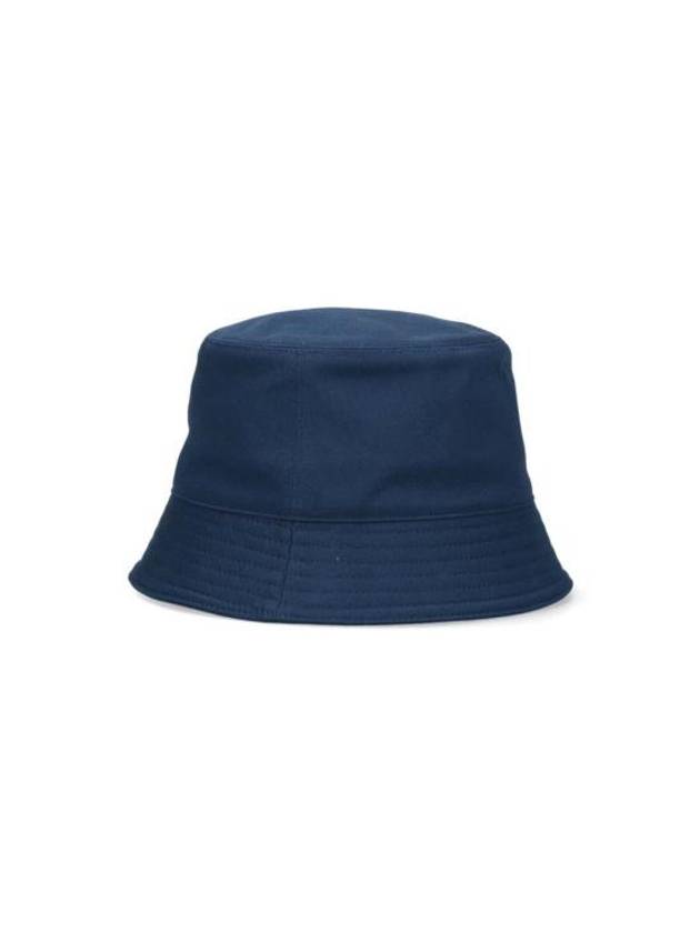 Embroidered Logo Cotton Bucket Hat Navy - MARNI - BALAAN 3