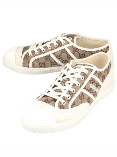 GG Low Top Sneakers Beige Ebony - GUCCI - BALAAN 2