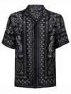 Men's Barocco Silhouette Silk Short Sleeve Shirt Black - VERSACE - BALAAN 2