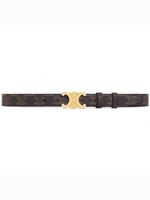 Monogram Triomphe Buckle Medium Leather Belt Tan - CELINE - BALAAN 2