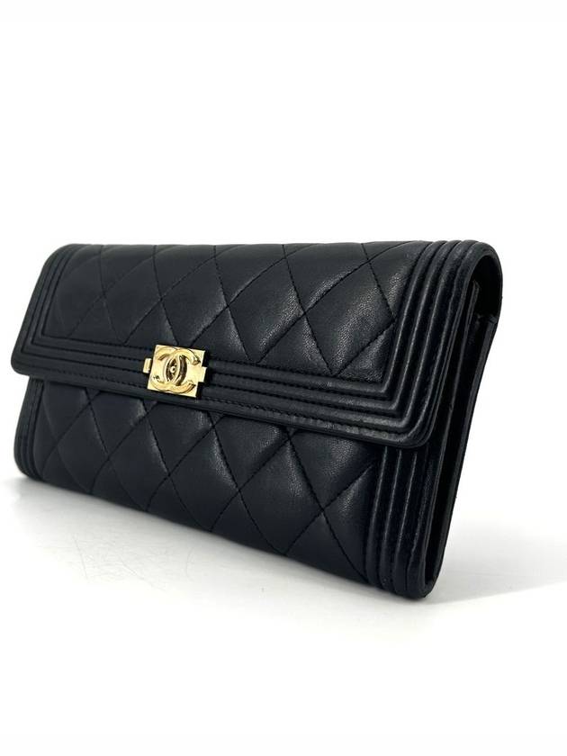 Boy Lambskin Flap Long Wallet - CHANEL - BALAAN 3