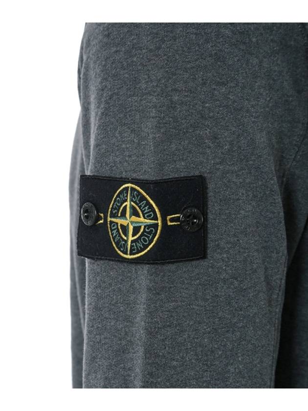 Brushed Cotton Fleece Garment Dyed Crewneck Sweatshirt Dark Grey Melange - STONE ISLAND - BALAAN 6