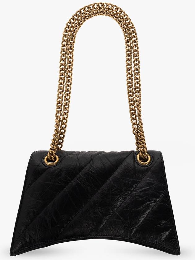 Women's Crush Logo Gold Chain Small Shoulder Bag Black - BALENCIAGA - BALAAN 4