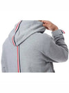 Center Back Stripe Cotton Zip Up Hoodie Light Grey - THOM BROWNE - BALAAN 4