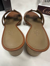 Oasis Calfskin Slipper Heels Gold Piqures Ecrues - HERMES - BALAAN 4