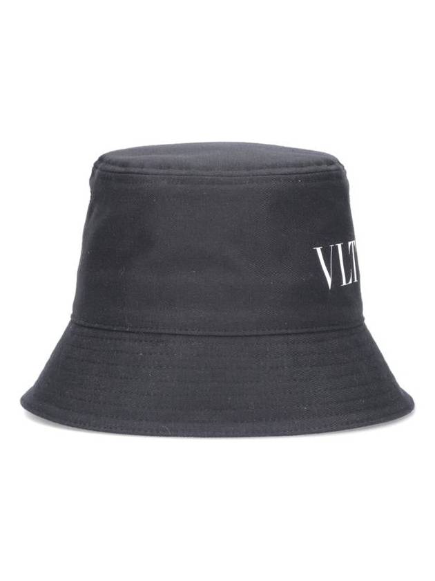 VLTN Logo Cotton Bucket Hat Black - VALENTINO - BALAAN 2