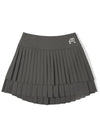 Two stage pleated skirt CHARCOAL WOMAN - MALBON GOLF - BALAAN 1