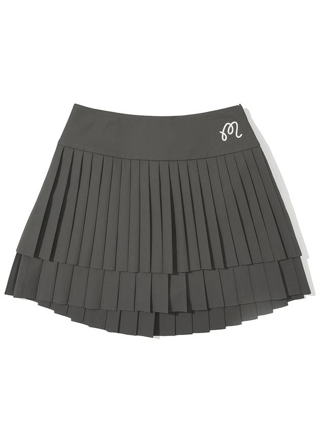 Two stage pleated skirt CHARCOAL WOMAN - MALBON GOLF - BALAAN 1