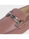 Gomino Double T Leather Driving Shoes Pink - TOD'S - BALAAN.