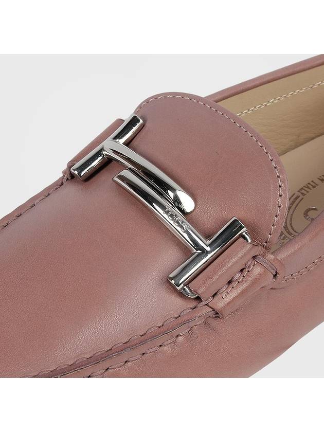 Gommino Double T Leather Driving Shoes Pink - TOD'S - BALAAN 8