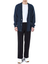 Back Logo Wool Jacquard Cardigan Blue - BALMAIN - BALAAN 1