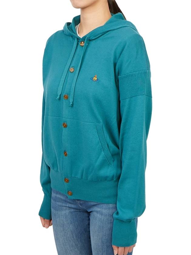 Embroidered Logo Hoodie Cardigan Green - VIVIENNE WESTWOOD - BALAAN 4