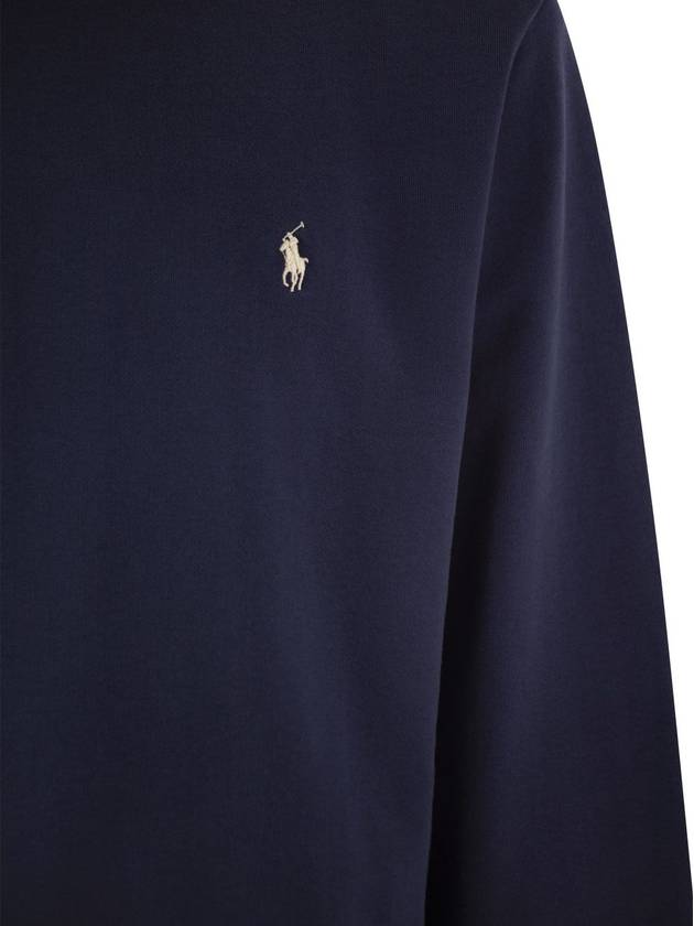 Embroidered Pony Logo Crew Neck Cotton Sweatshirt Cruise Navy - POLO RALPH LAUREN - BALAAN 5