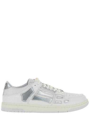 'Skel Top Low' White Sneakers With Skeleton Patch In Leather Man - AMIRI - BALAAN 1