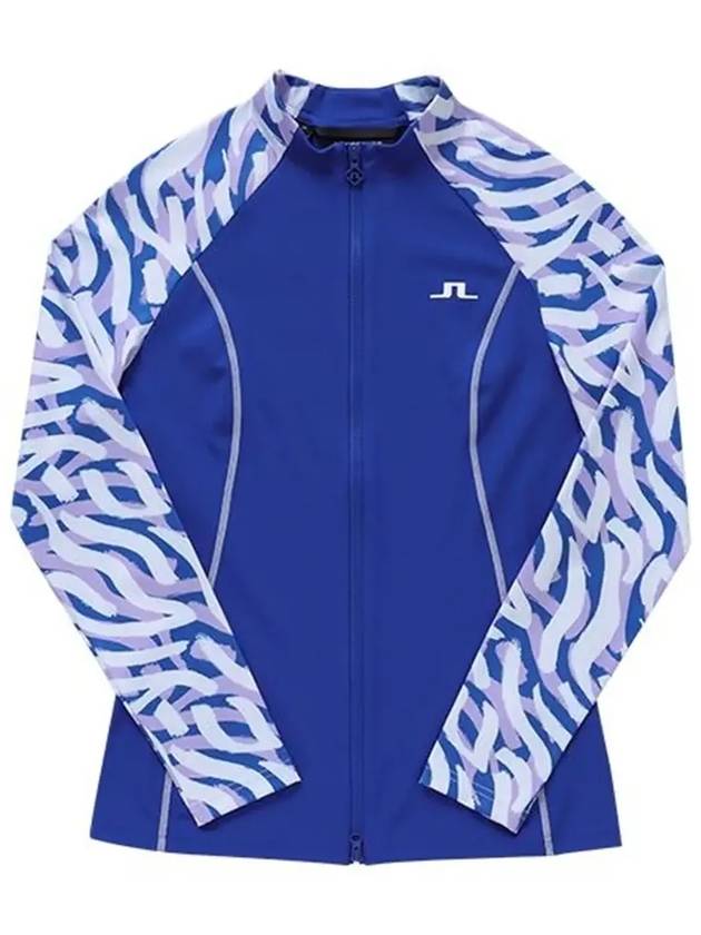 June Print Zebra Mid Layer Zip-Up Jacket Blue - J.LINDEBERG - BALAAN 5