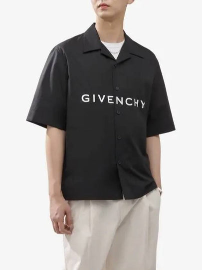 Poplin Hawaiian Short Sleeve Shirt Black - GIVENCHY - BALAAN 2