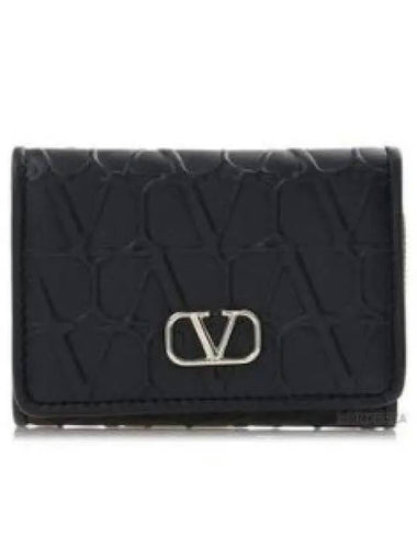 Twill Iconograph Half Wallet Black - VALENTINO - BALAAN 1