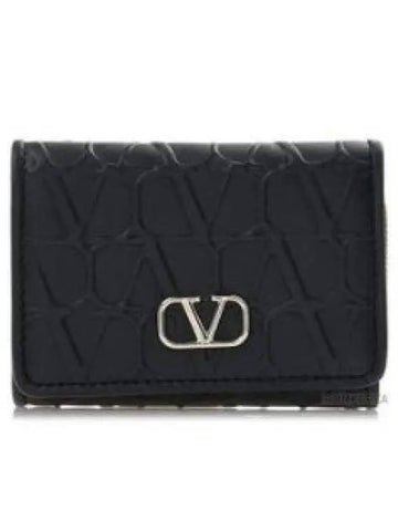 Towal Iconograph Tri Fold Wallet Black 4W2P0Z36IQU0NO - VALENTINO - BALAAN 1