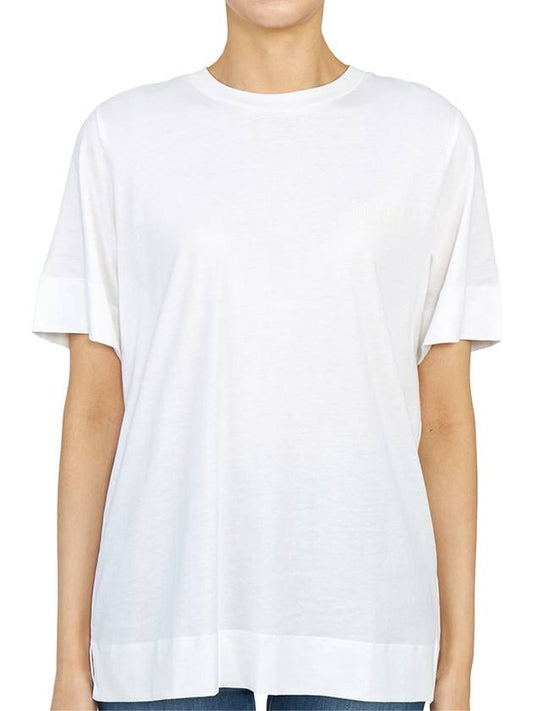 Logo Print Short Sleeve T-shirt White - GANNI - BALAAN.