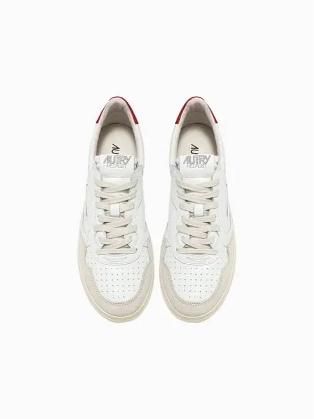 Medalist Leather Low-Top Sneakers Red White - AUTRY - BALAAN 5