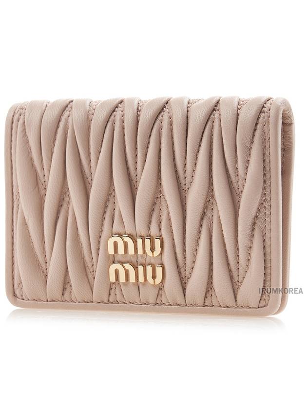 Matelasse Nappa Leather Card Wallet Pink - MIU MIU - BALAAN 3