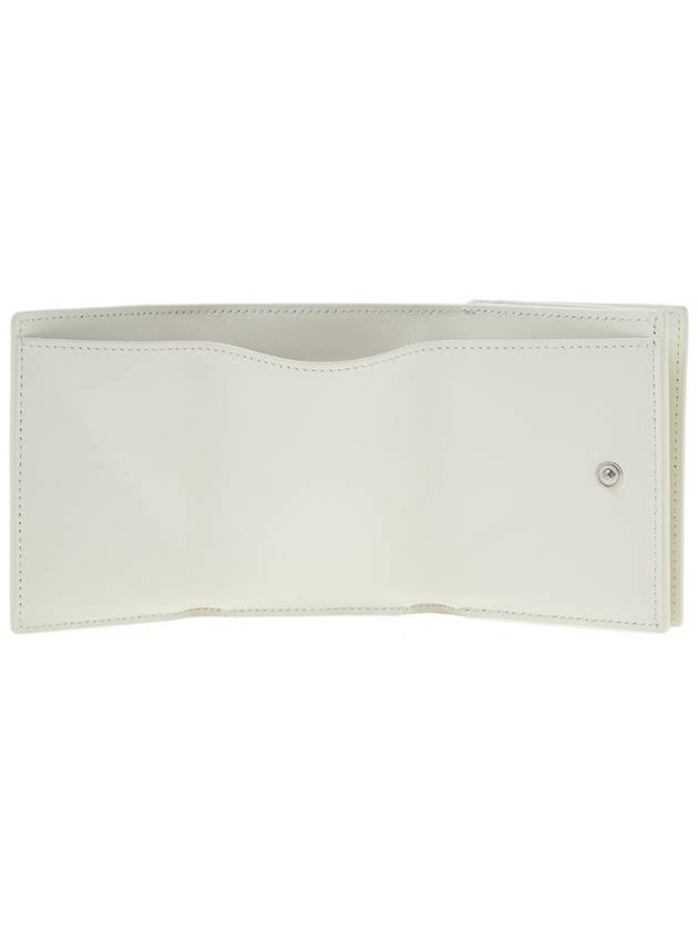 Logo Tri-Fold Leather Half Wallet White - JIL SANDER - BALAAN 11