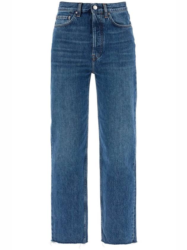 High Waist Cropped Straight Jeans Blue - TOTEME - BALAAN 2