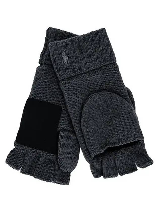 Pony logo embroidered gloves gray - POLO RALPH LAUREN - BALAAN 3