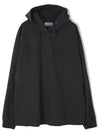 Men's Garment Dyed OLD Treatment Cotton Hoodie Black - STONE ISLAND - BALAAN 2