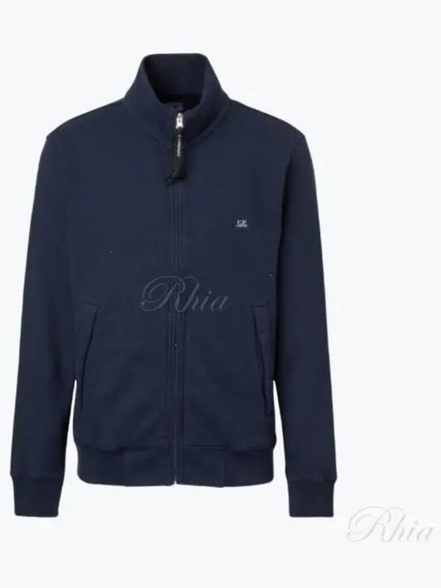 Logo Cotton High Neck Zip-Up Jacket Navy - CP COMPANY - BALAAN 2