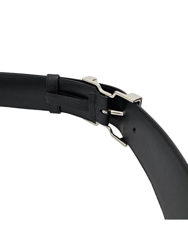 Women s 2CM185 Lettering Silver Buckle Black Leather Men Belt - PRADA - BALAAN 5