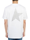 Men's Gold Star Glitter Logo Short Sleeve T-Shirt White - GOLDEN GOOSE - BALAAN 5