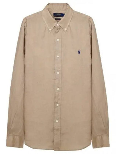 Pony logo embroidered linen shirt - POLO RALPH LAUREN - BALAAN 1