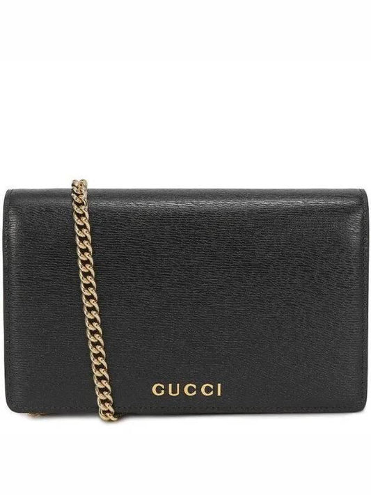 Script Leather Chain Long Wallet Black - GUCCI - BALAAN 2