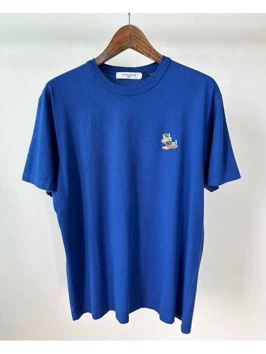 Dressed Fox Patch Classic Short Sleeve T-Shirt Deep Blue - MAISON KITSUNE - BALAAN 2