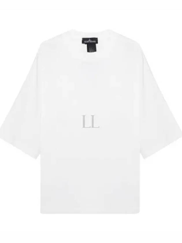 Shadow Project Graphic Interlock Mako Cotton Short Sleeve T-Shirt White - STONE ISLAND - BALAAN 2
