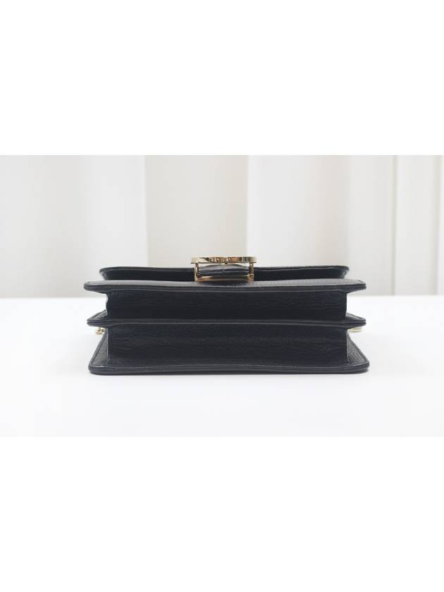 Interlocking GG gold chain small cross bag black 510304 - GUCCI - BALAAN 5