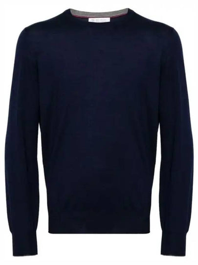 Wool Cashmere Knit Top Navy - BRUNELLO CUCINELLI - BALAAN 2